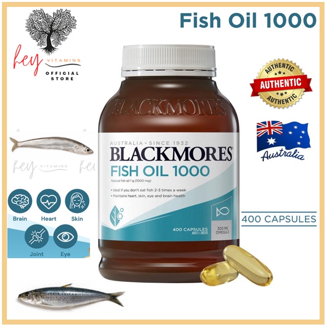 [AUTHENTIC] Blackmores Fish Oil 1000mg Omega3 400 Capsules [Expiry 2024/2025] Shopee Malaysia