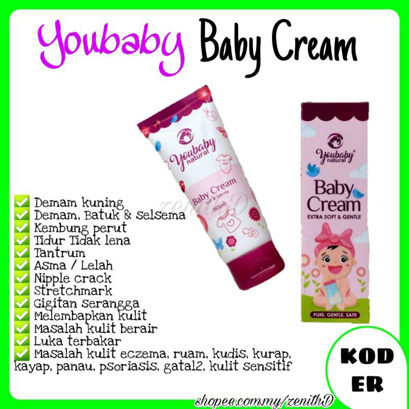 YOUBABY CREAM (60ML) Krim Bayi [ER] Shopee Malaysia