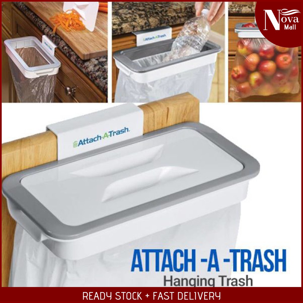 AttachATrash Hanging Trash Can Bag Holder Garbage Plastic Hanger Tong