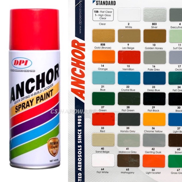 ANCHOR SPRAY PAINT STANDARD COLOR CODE A Shopee Malaysia