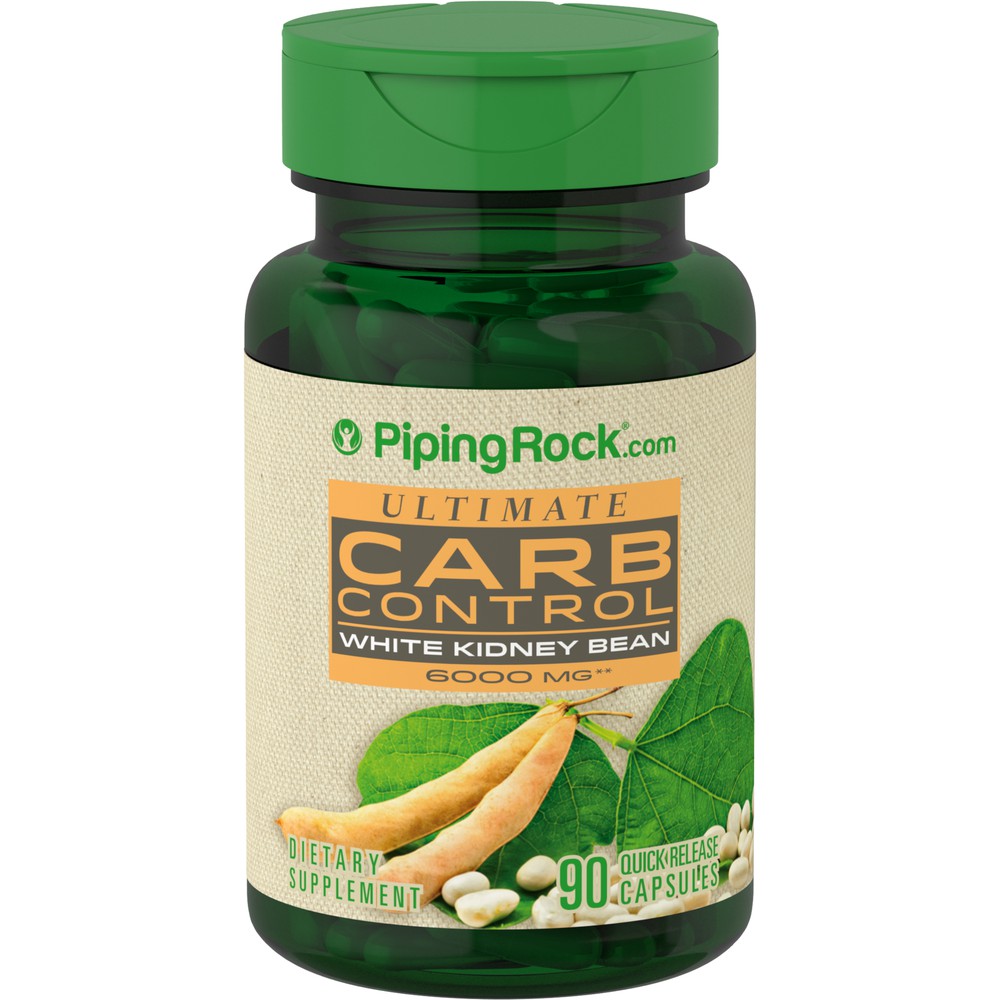 Carbohydrate Blocker, Carb Control White Kidney Bean 6000 mg, 90 Capsules (Weight Loss) Shopee