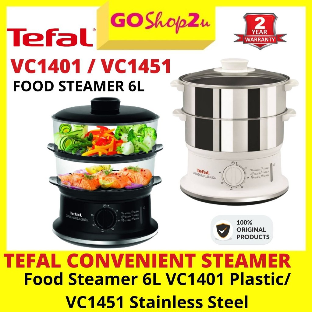 Tefal VC1451 6L Convenient Stainless Steel Food Steamer /Tefal VC1401