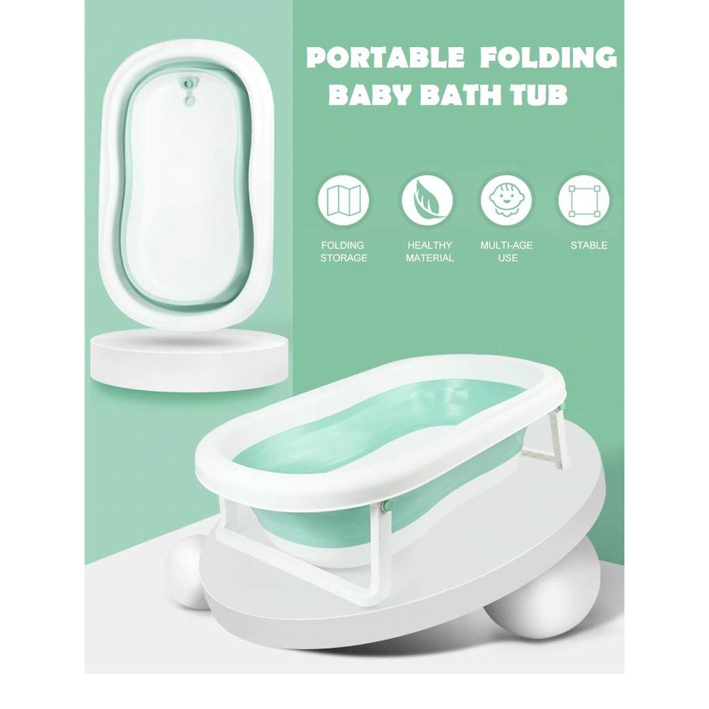 Baby Foldable Bath Tub Bathtub with Support Bath Bed Shopee Malaysia