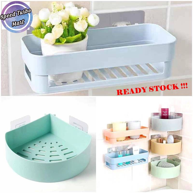 Bathroom & Kitchen Rack Wall Mounted Plastic ( Rectangular & Corner