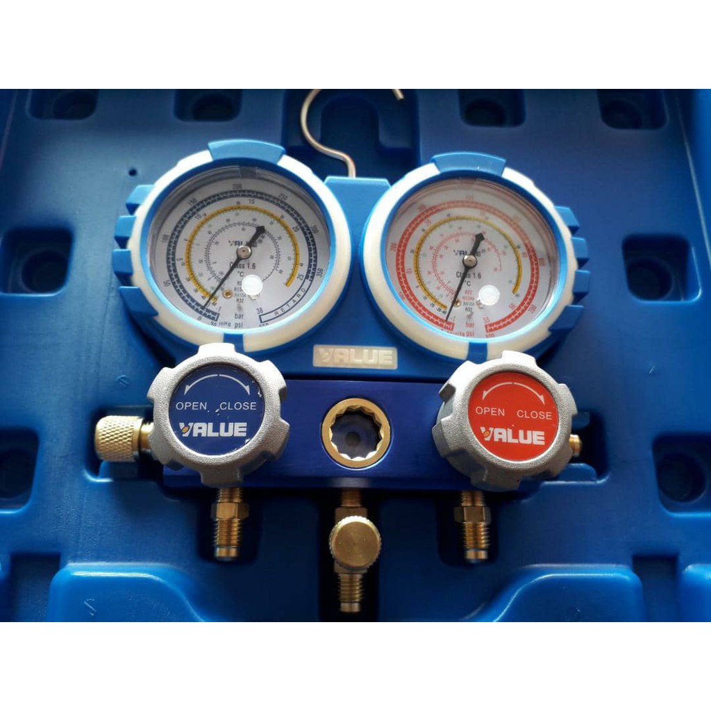 VALUE VMG2R32B Dual Manifold Gauge Set Gas Checker [R410a, R32, R22, R134a] Shopee Malaysia