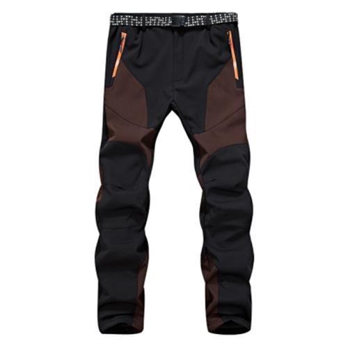 OUTDOOR SOFT SHELL TROUSERS WARM RUNNING PANTS FOR MEN (COFFEE
