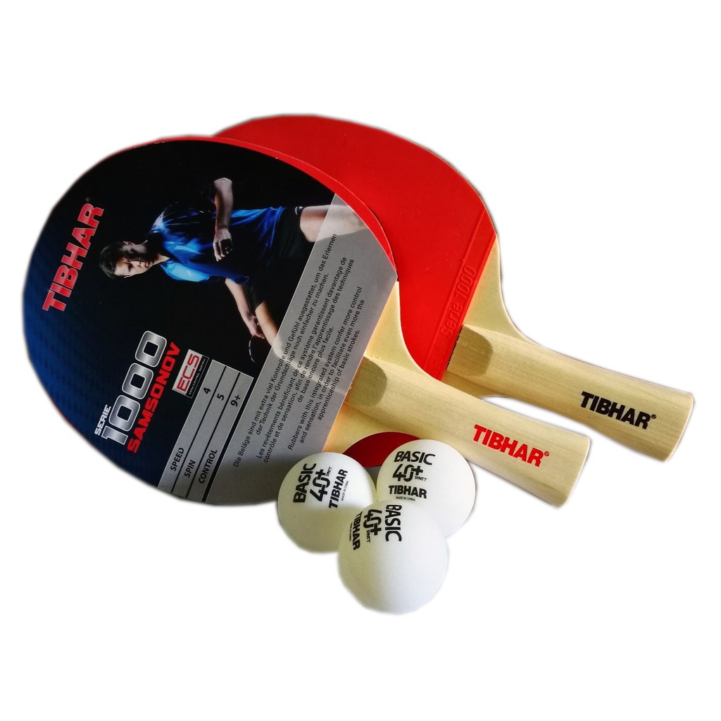 Tibhar Samsonov Series 1000 Table Tennis / Ping Pong Bats c/w Balls