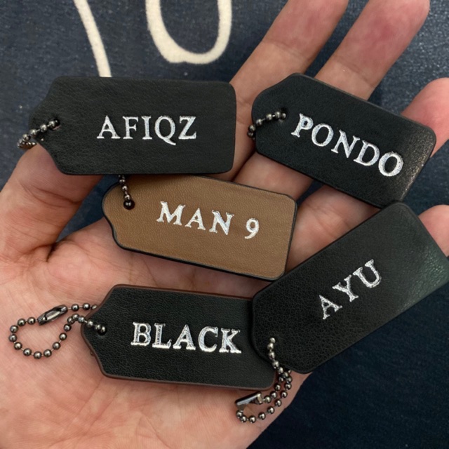 ORIGINAL COACH NAME TAG engraving tag leather tag Shopee Malaysia