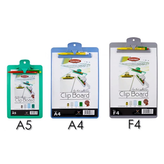 Yosogo A4 Size Clip Board & A5 Size Clip Board With Pen PLASTIC