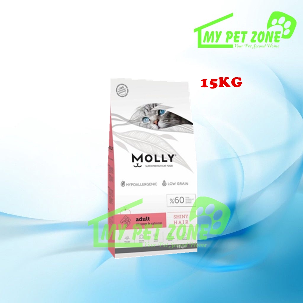Molly Cat Adult Shrimp & Salmon Shiny Hair (Cat Food) 15KG Shopee