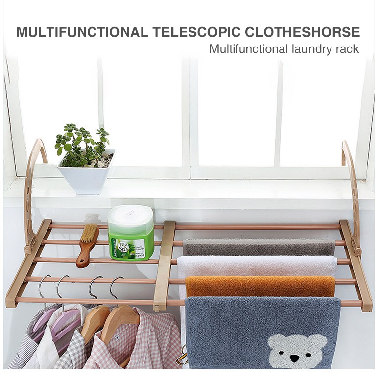 New Design Balcony Adjustable Drying Rack for Wet Clothes, Towel Shoes