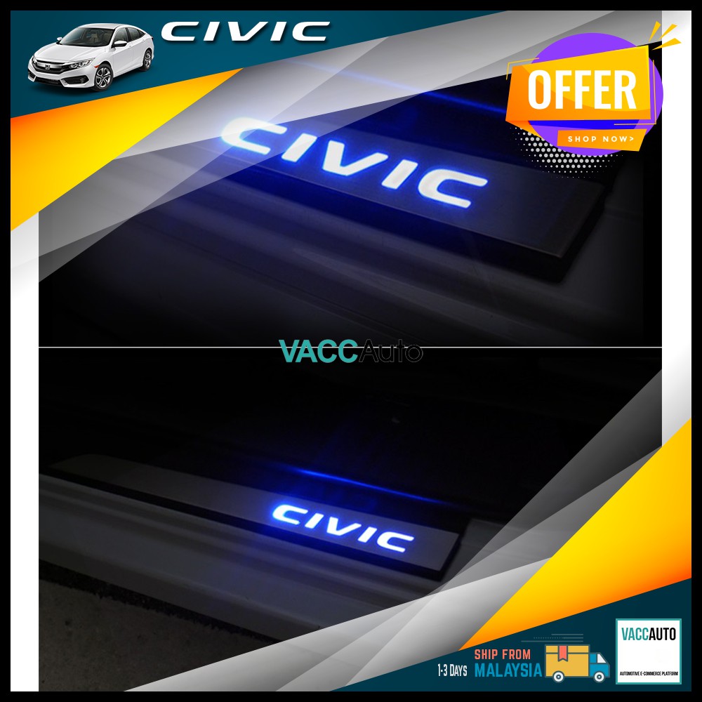 Honda Civic X OEM LED Door Step / Scuff Plate Door Cover Panel Step