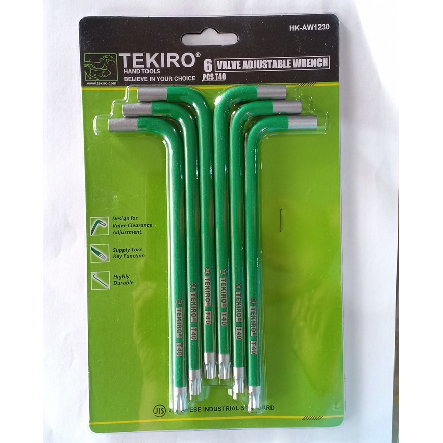 Key L Green Valve T40 Set Of 6 Pcs Tekiro Valve Adjustable Wrench T 40