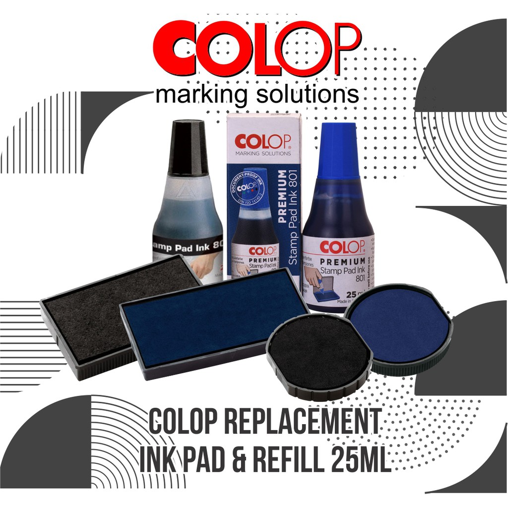 COLOP Replacement Spare Ink Pad & Ink P20P30P40P50R17R24R30 & Refill Ink 25ml Shopee