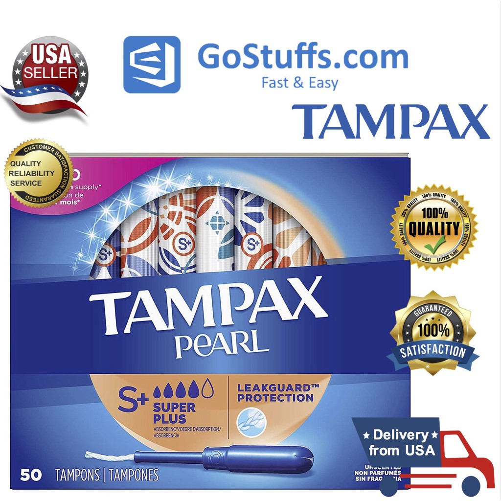 Box of 50 pieces american tampax pearl super plus super absorbent tampon Kotak 50 keping