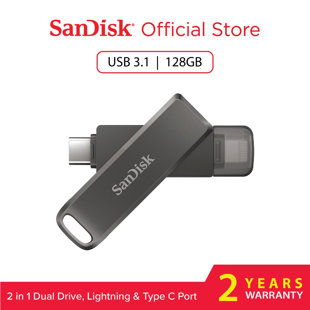 SanDisk iXpand Flash Drive Luxe TypeC & Lighting USB 3.1 for iPhone