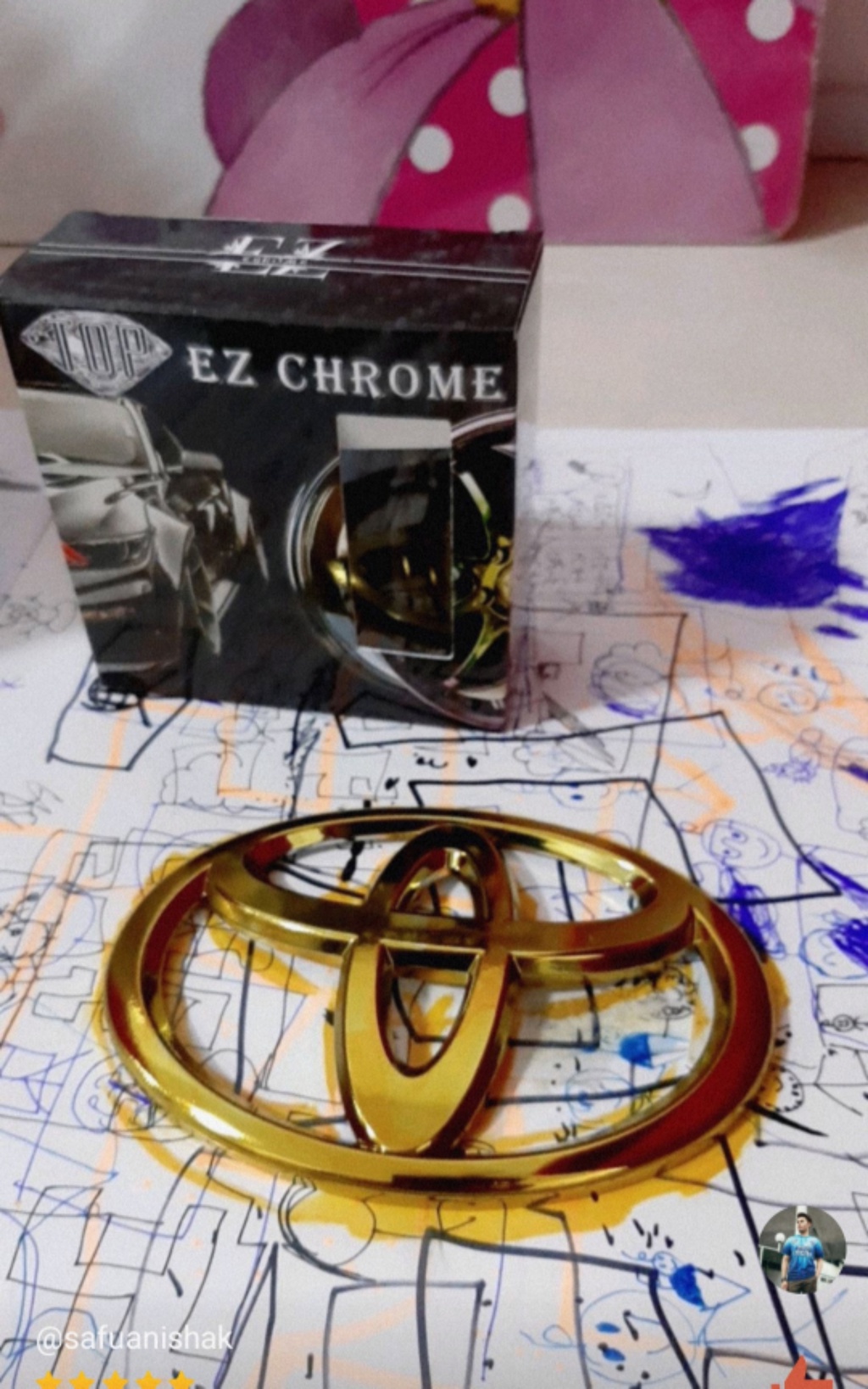 Gold Chrome Paint (Ready stock)Ez Chrome Samurai Spray Paint Magic