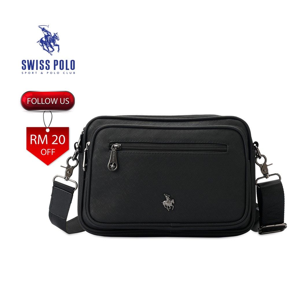 SWISS POLO SLING BAG SWZ 86011 BLACK Shopee Malaysia
