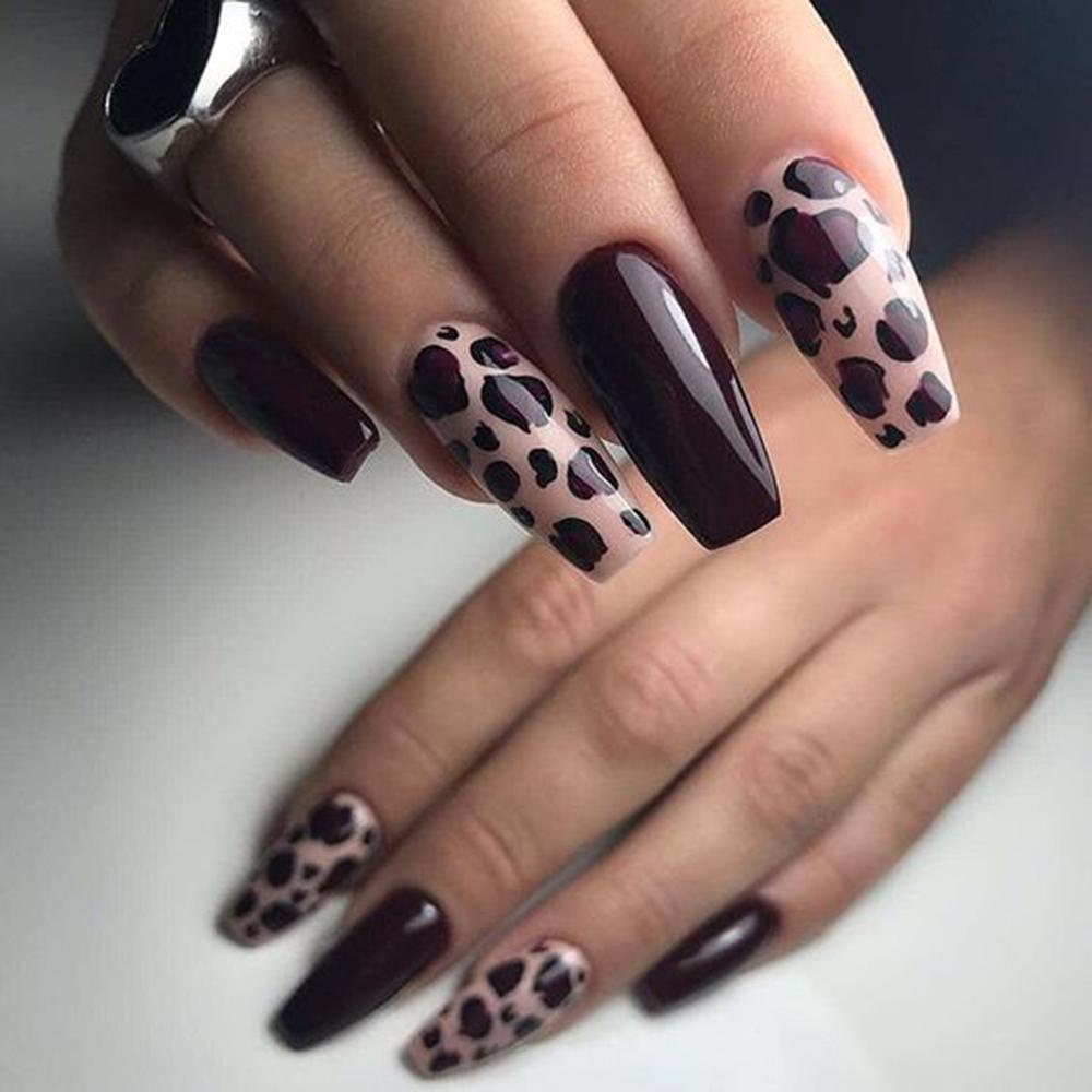 unghie 2023 particolari Cherry3 Diy Leopard Nail Stickers Cute Nail Art Decals Nail Art Decoration 3D Sexy Printed Cartoon Wild Animal Tiger Self-Adhesive Decal | Shopee España