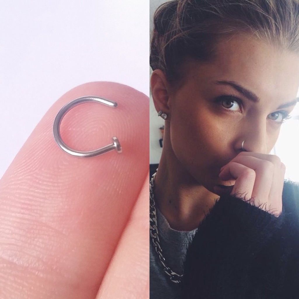 Simple Small Nose Stud Ring, Nose Hoop, Cartilage Hoop