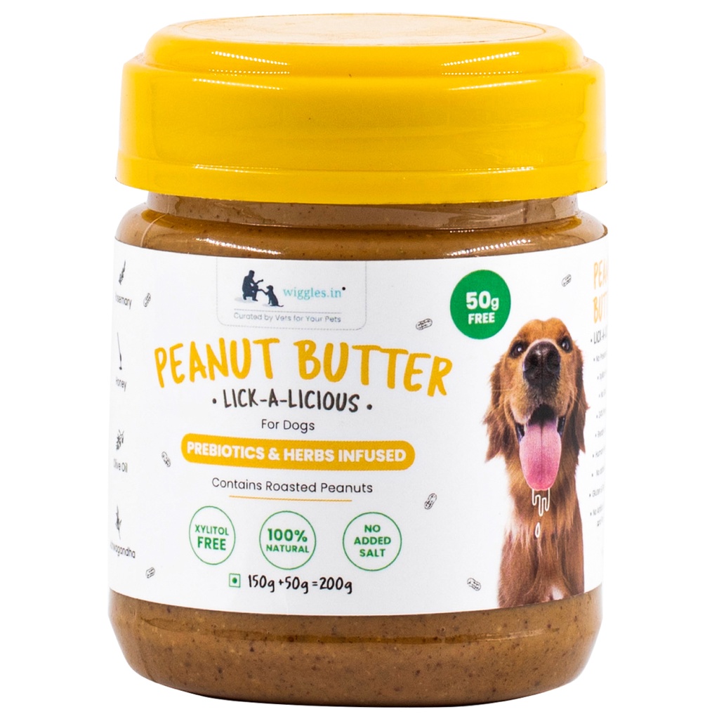 Wiggles Dog Peanut Butter, 200g Dog Treats Healthy Peanut Butter