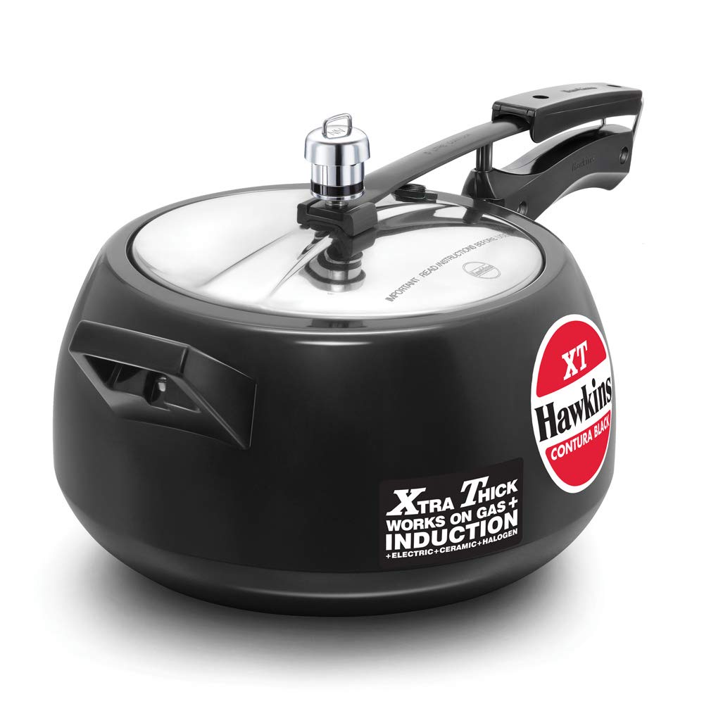 Hawkins CXT50 Contura Black XT Induction Compatible Pressure Cooker, 5