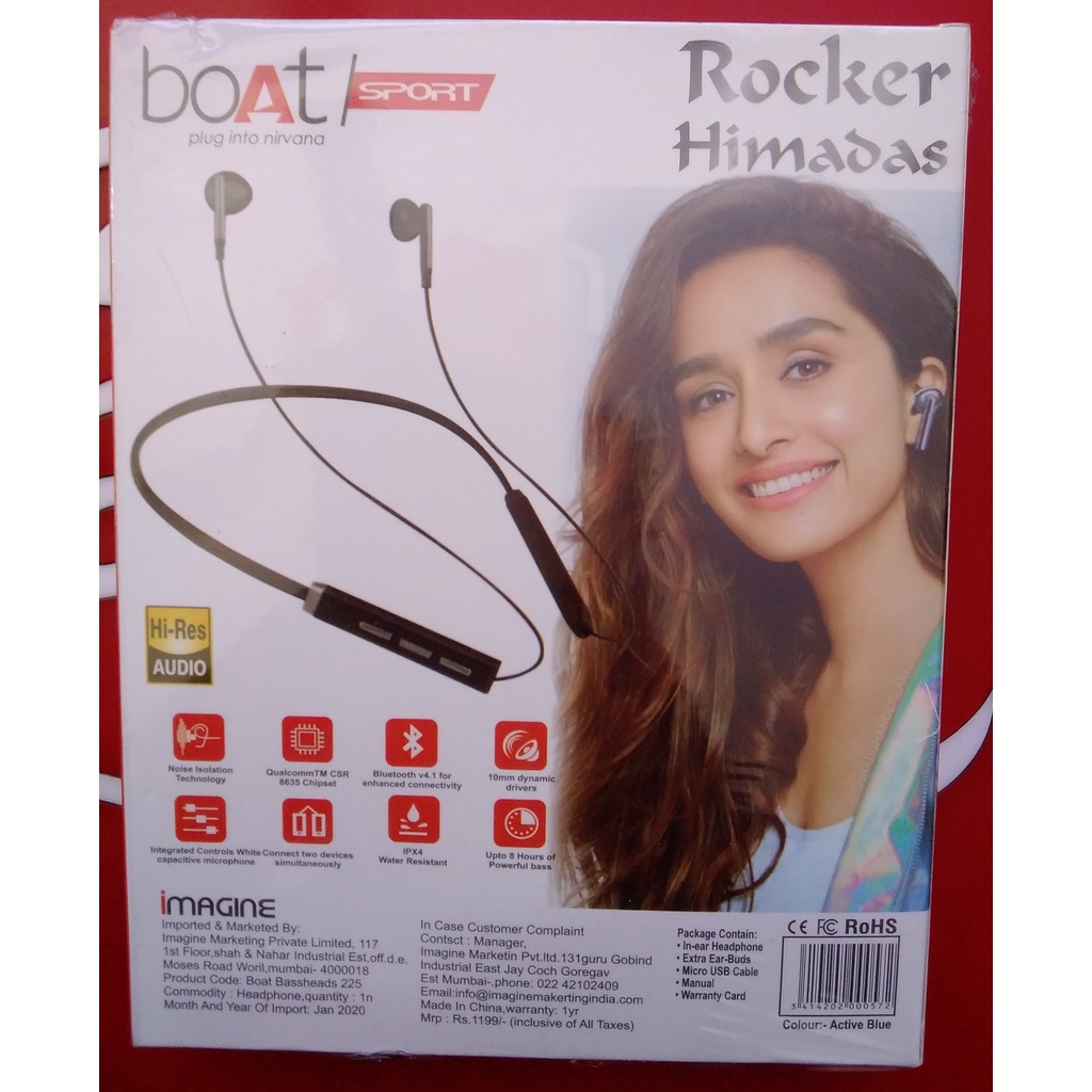 Boat sport plug into nirvana sport head set Smart earphones In the ear