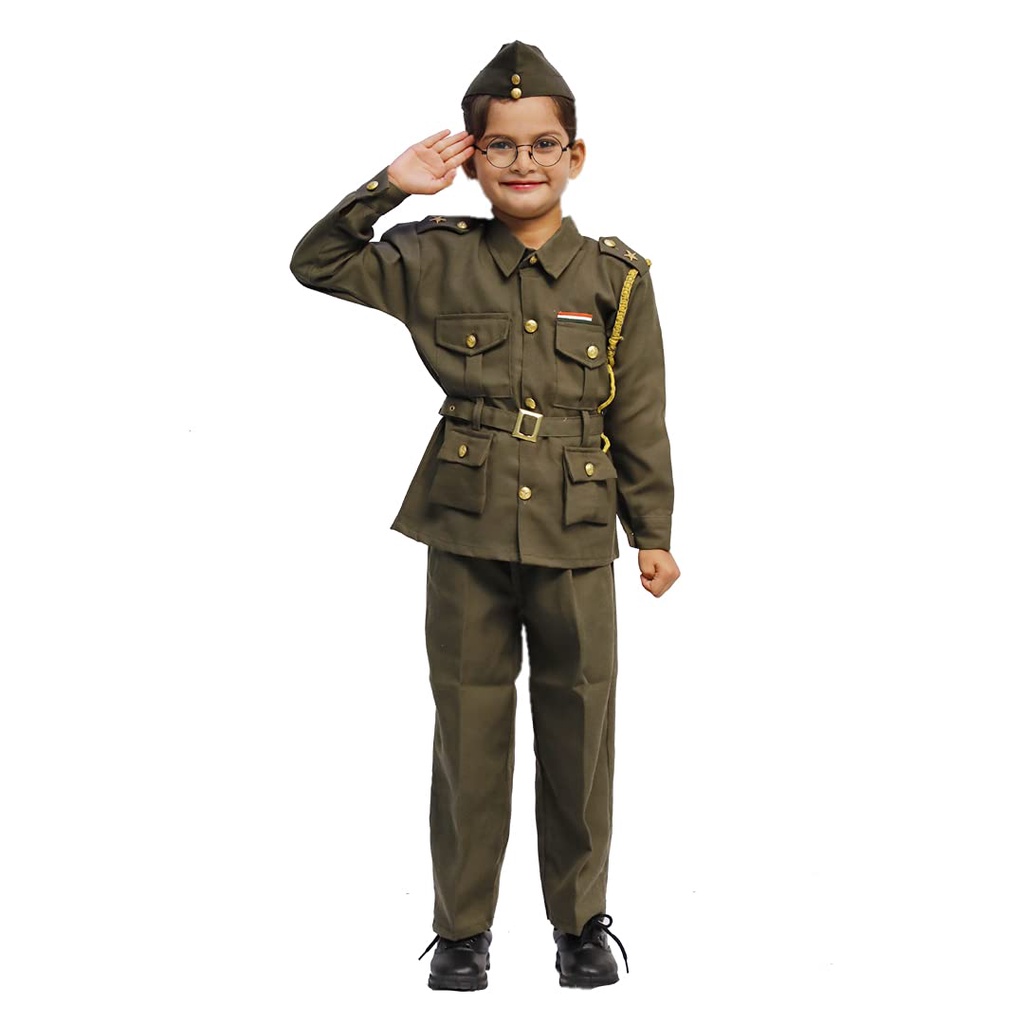 ITSMYCOSTUME Subhash Chandra Bose Costume Dress for Kids Boys Freedom