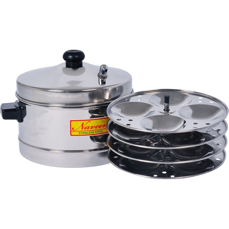 Naveen Stainless Steel Idly Cooker, Induction and Gas Stove Compatible