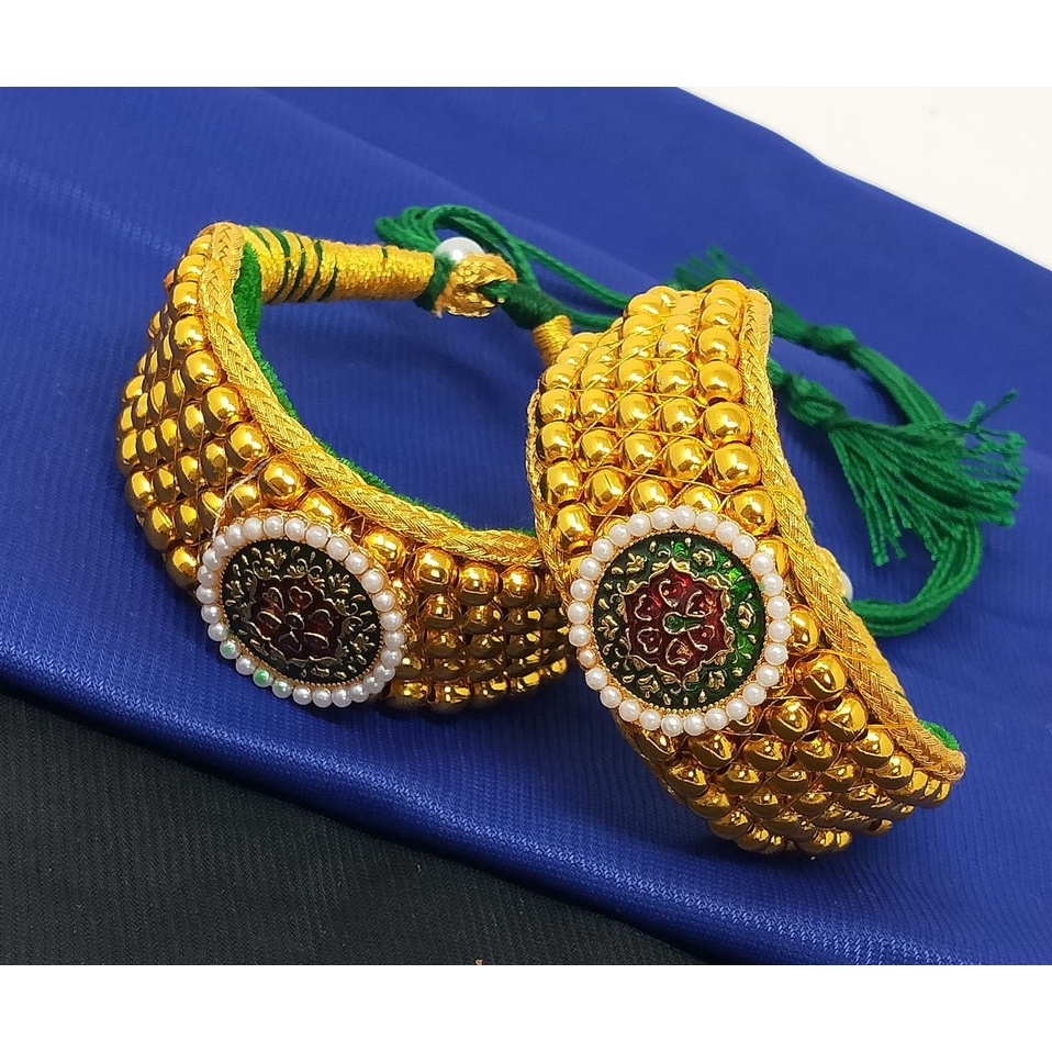 Traditional Gold Plated Royal Rajasthani Look Pochi Armlet Kada Bangles