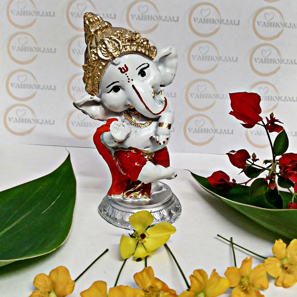 Vaishonjali Dancing Ganesha Idol, Nartaya Mudra Ganpati Handicraft
