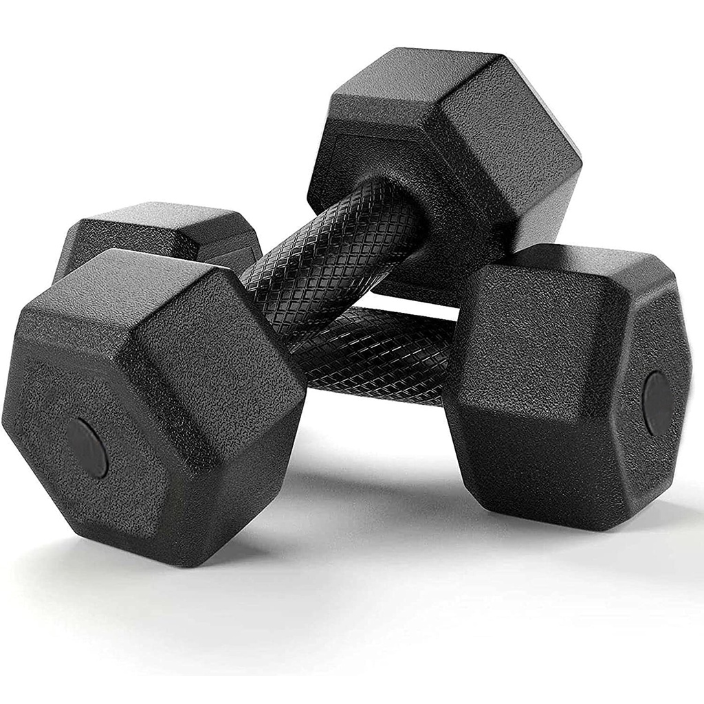 ENCANTO Pvc Dumbbells Set of 2 Pieces , Fixed Weight Dumbbell Black