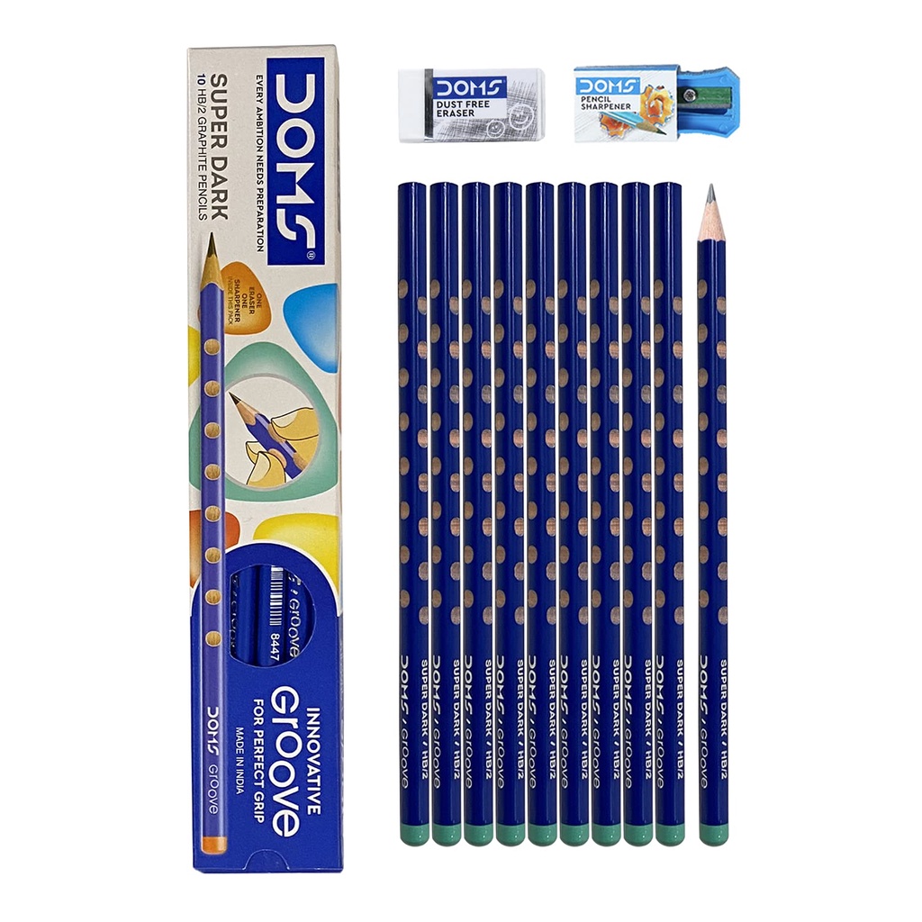 Doms Super Dark HB/2 Graphite Pencils Set of 10 Pencils (Pack of 150