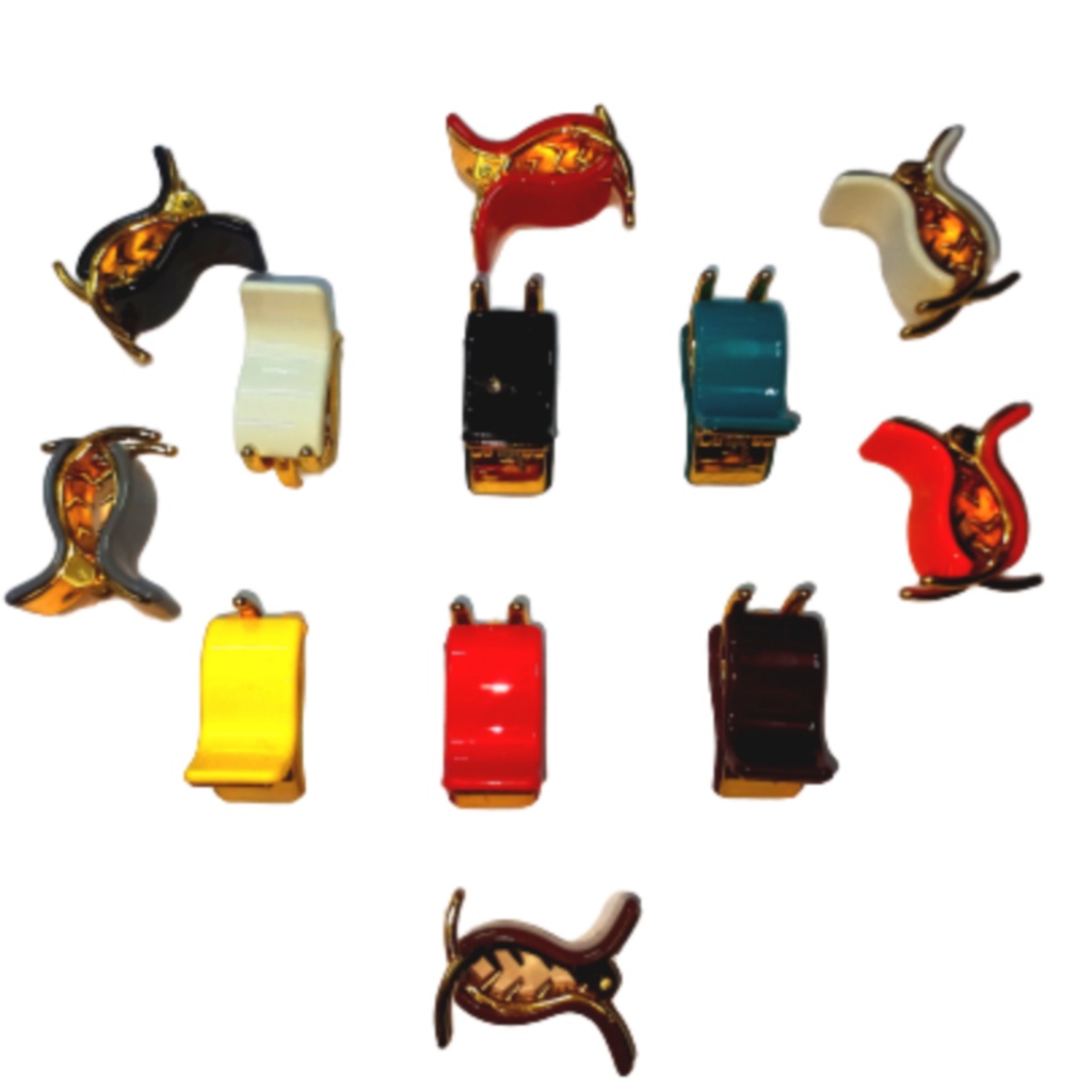 RGW FLORAL DESIGN MEDIUM UNBREAKABLE PLASTIC HAIR CLUTCHERS/HAIR CLAWS FOR WOMEN & GIRLS 12