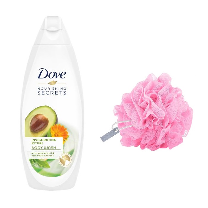 Dove Invigorating Ritual Avocado and Calendula Body Wash with Loofah