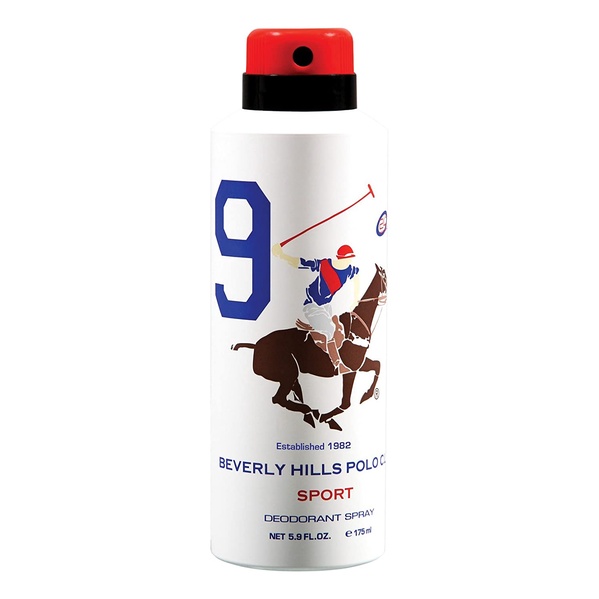 Beverly Hills Polo Club Sport Deodorant Spray, 175ml (White, No. 9