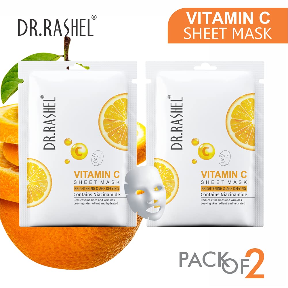 DR.RASHEL VITAMIN C SHEET MASK WITH SERUM CONTAINS NIACINAMIDE WHICH