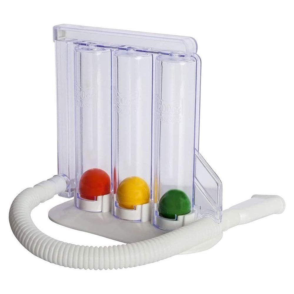 3Chamber Incentive Spirometer or Breathing Lung Respiratory Exerciser