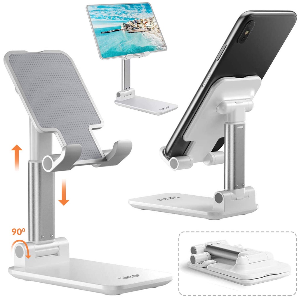 Mobile Stand for Table, Angle Height Adjustable Cell Phone Stand for