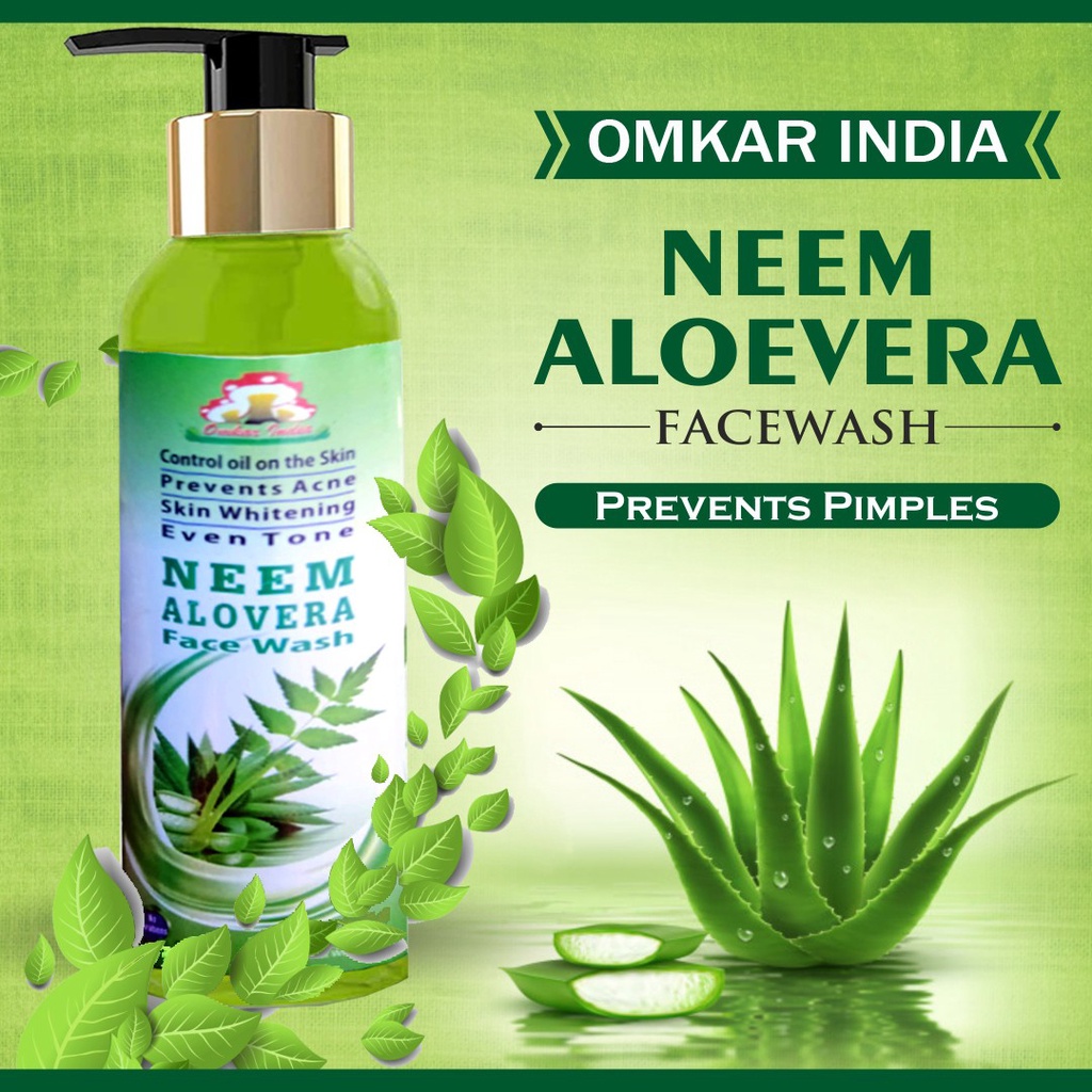 NEEM ALOEVERA FACEWASH CONTROL OIL ON THE SKIN PREVENTS ACNE SKIN