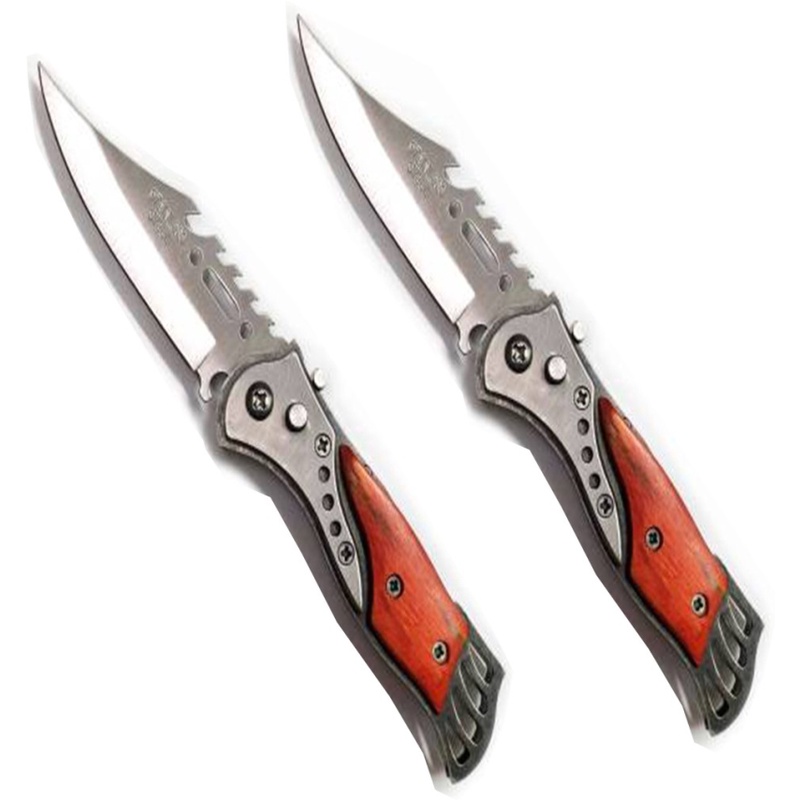 WIB Folding Push Button Lock Knife For Hiking , Camping , Travelling