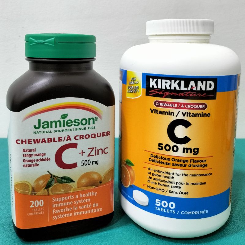 Jamieson Vitamin C + Zinc / Kirkland Signature Vit C 500g imported from