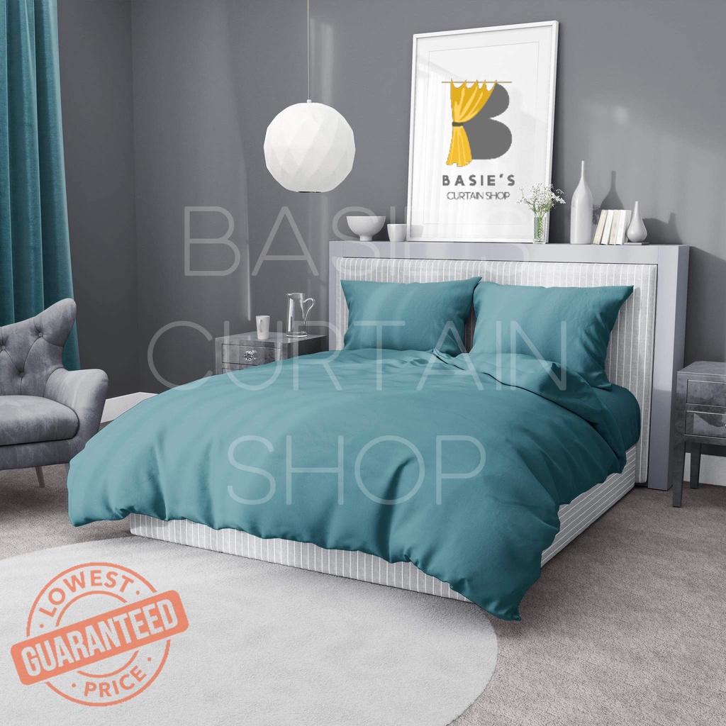 3IN1 SET "PLAIN DARK AQUA" PREMIUM CANADIAN COTTON BEDSHEET (DIRECT