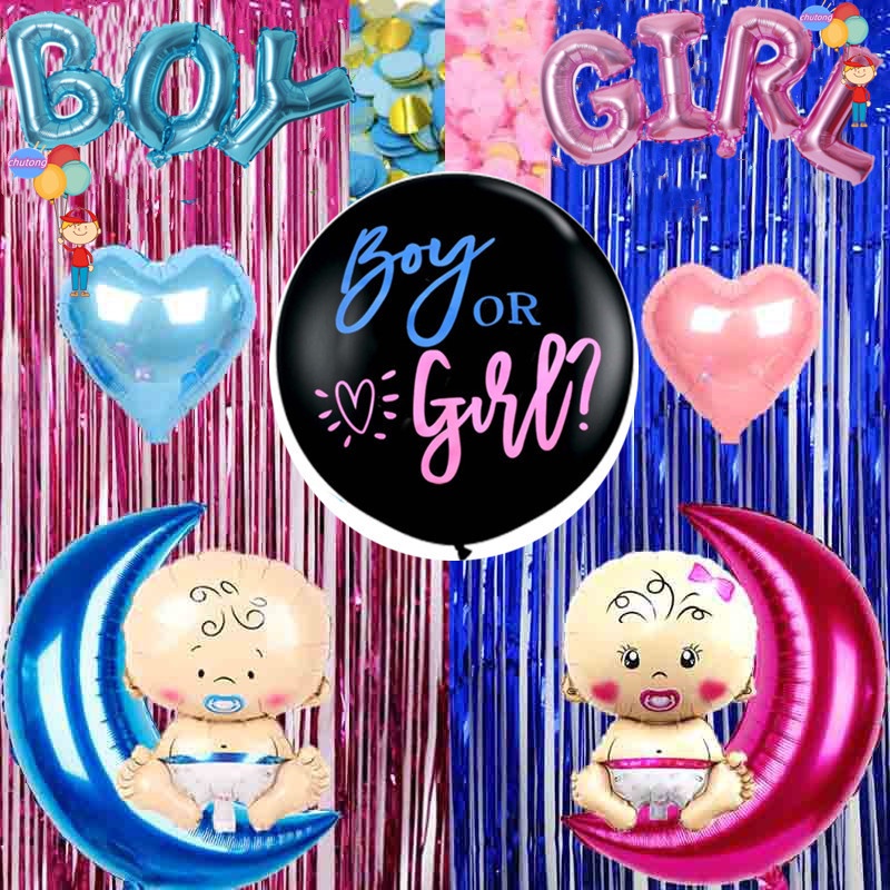 36 inch Gender Reveal Balloon Boy Or Girl Link Balloon Baby Shower