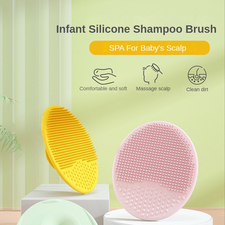 Baby Hair Brush Silicone To Remove Head Scale Baby Bath Sponge Baby