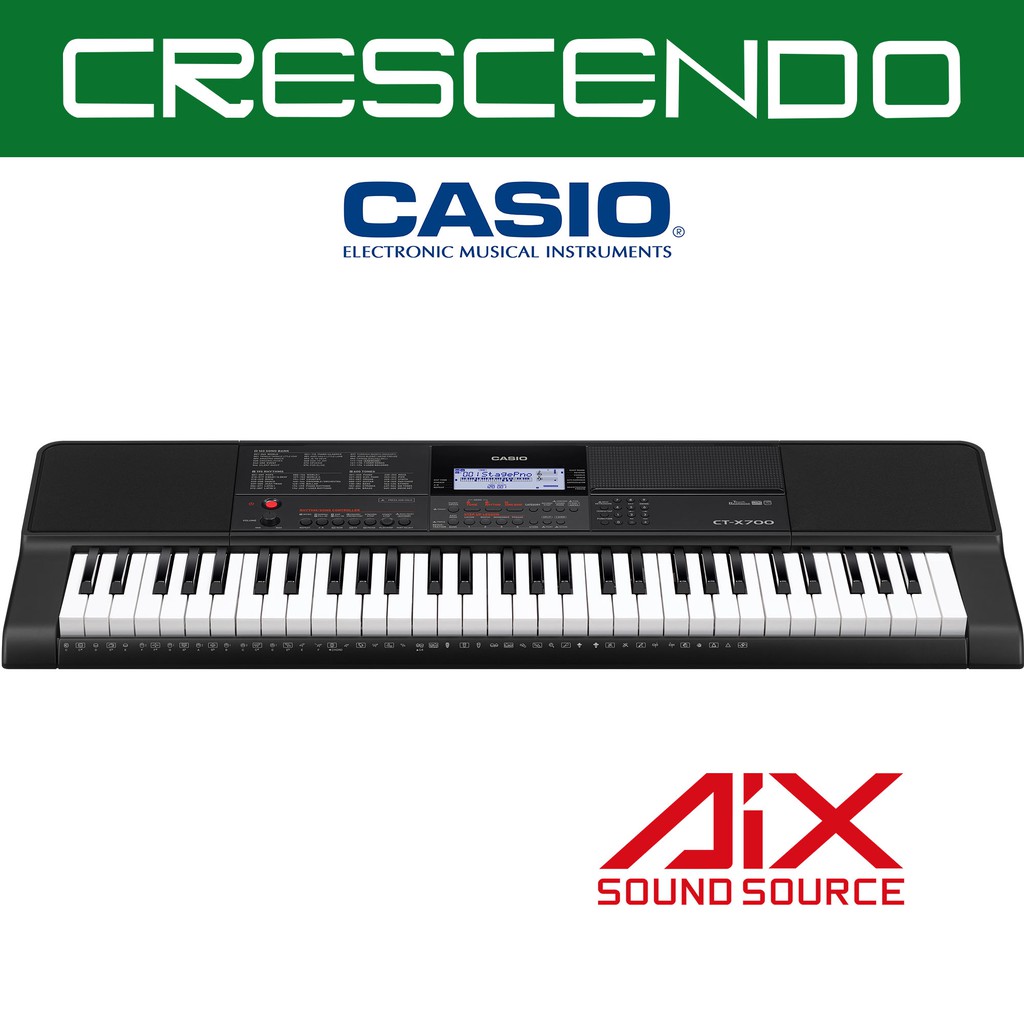 Casio CTX700FA CTX Series 61 Keys Standard Keyboard Black Includes