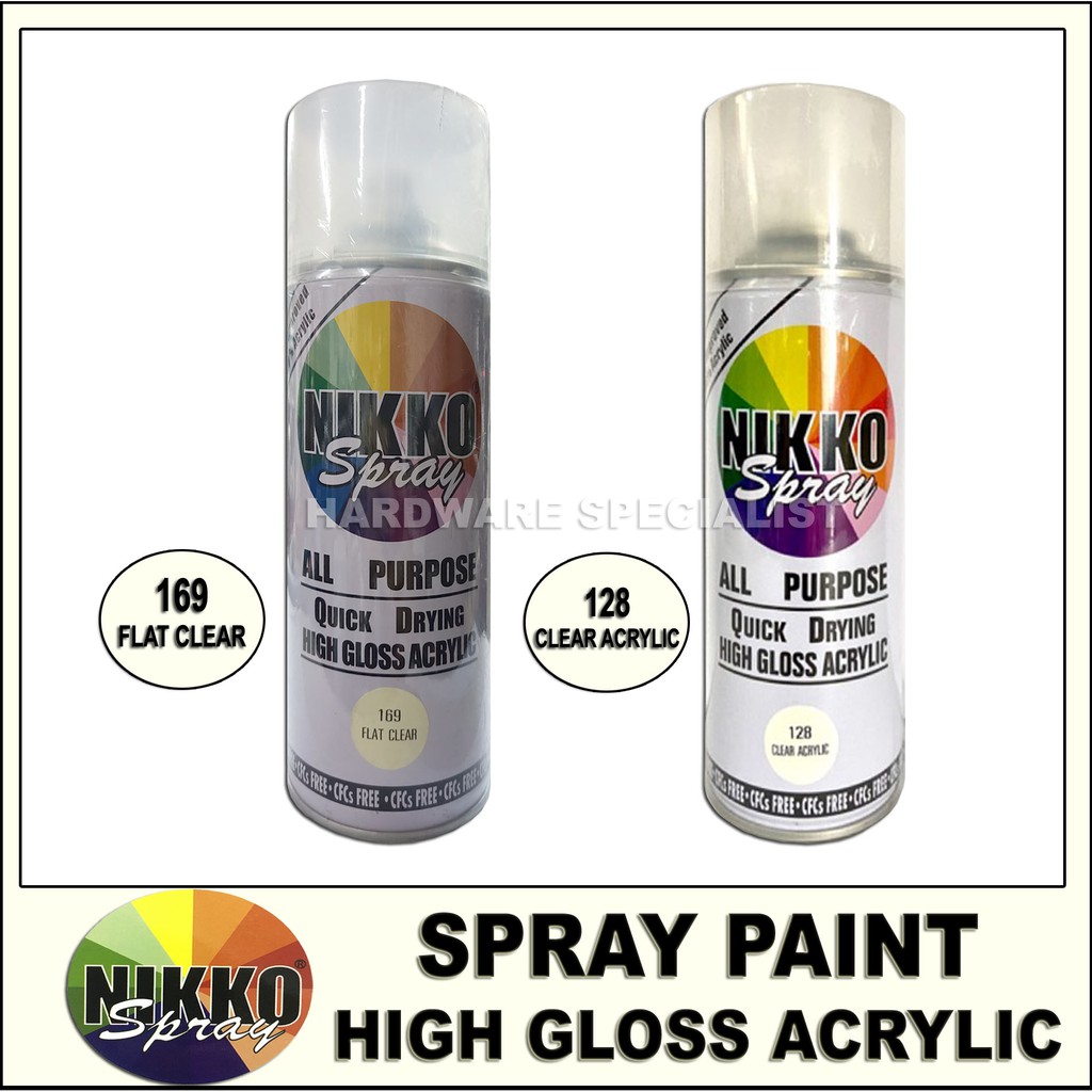 Nikko Spray Paint High Gloss Acrylic Flat Clear No.169 Or Clear Acrylic