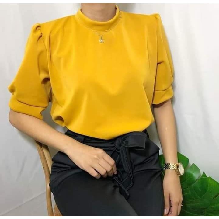 258 Puff Sleeves Inday Blouse Shopee Philippines