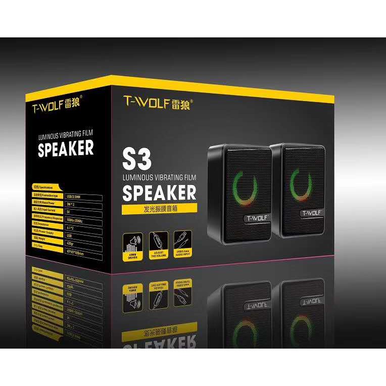 T-Wolf S3 luminous Speaker with Diaphragm Creative Desktop Computer