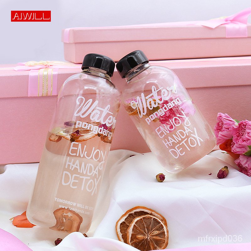 AIWILL 1000ml 600ml Glass Water Bottles Girl Students sports Bottles